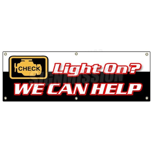 CHECK ENGINE LIGHT BANNER SIGN warning sensor repair maintenance